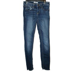 Womens Juniors Hollister Jeans Skinny Stretch Size 0 Regular (26x30) Dark
